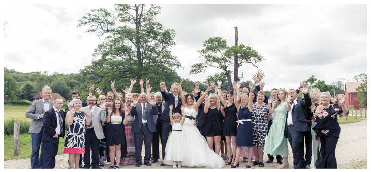 billede af alle bryllupsgæsterne