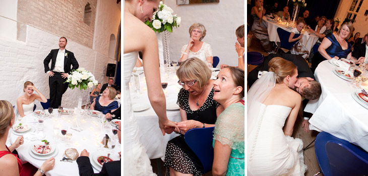 real wedding bryllupsfest brudepar kysser under bordet