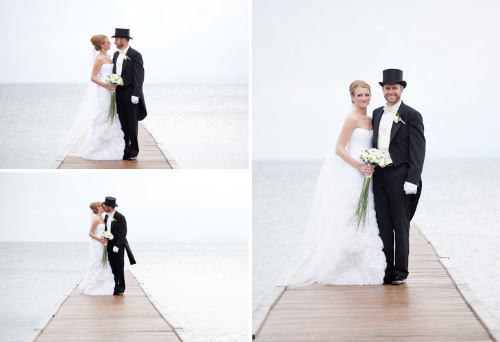 real wedding brudepar på badebro brudepar på badebro