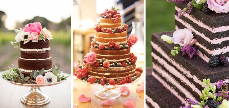 3 forskellige nøgne kager