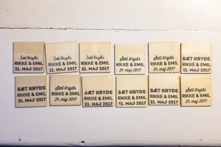 Firkantede save the date træ magneter