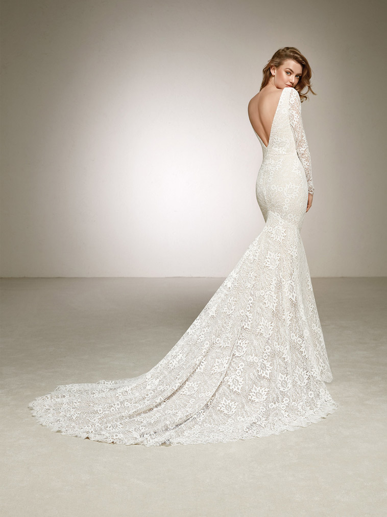 havfrue brudekjole med lange ærmer